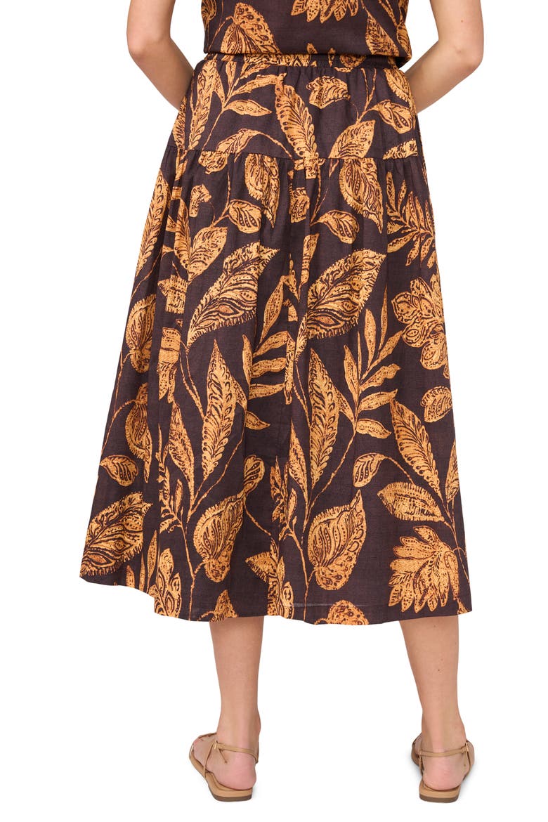 Tiered Cotton Midi Skirt, Alternate, color, RUM RAISIN