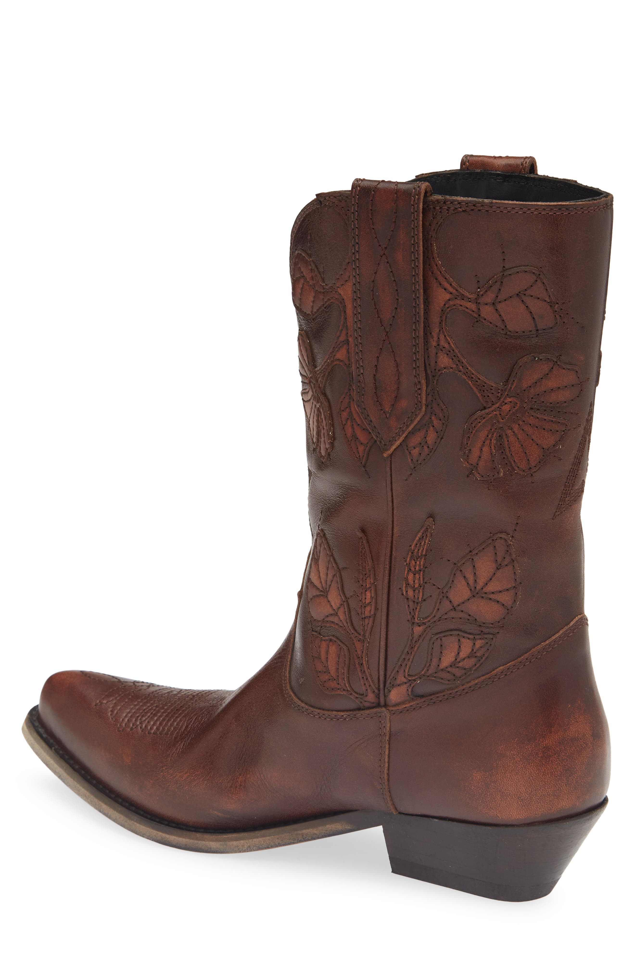 Golden Goose Wish Star Short Western Boot, Alternate, color, Dark Brown