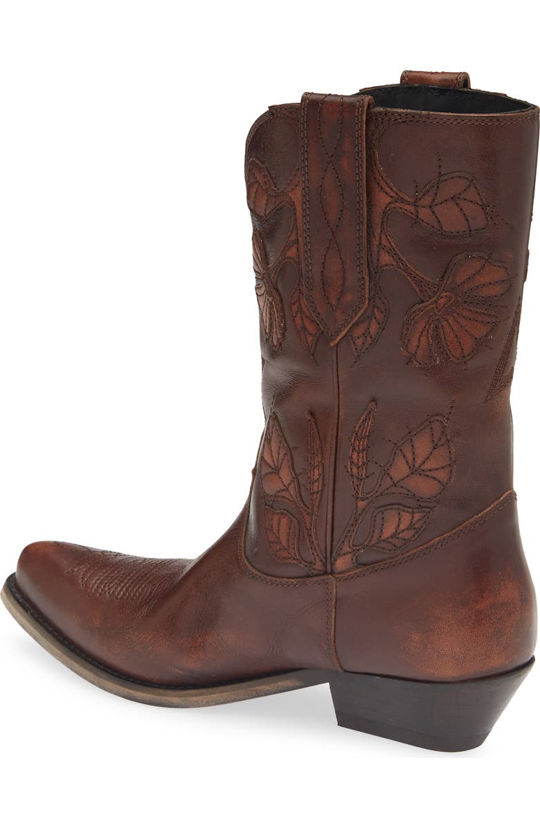 Golden Goose Wish Star Short Western Boot, Alternate, color, Dark Brown