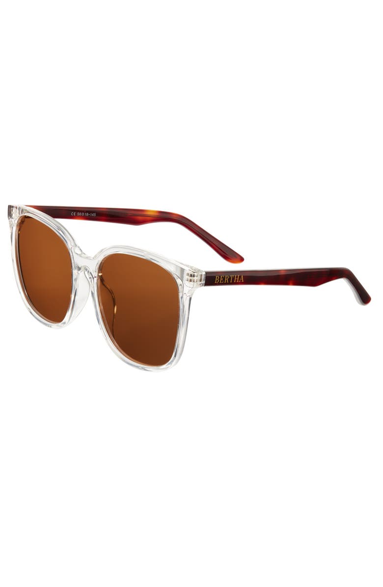 BERTHA Avery Polarized Sunglasses, Main, color, Clear/Brown