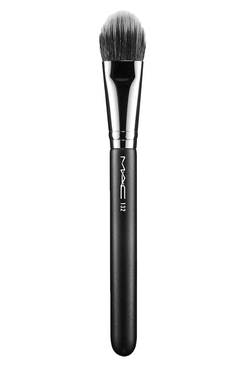 MAC 132 Duo Fibre Foundation Brush, Main, color, NO COLOR