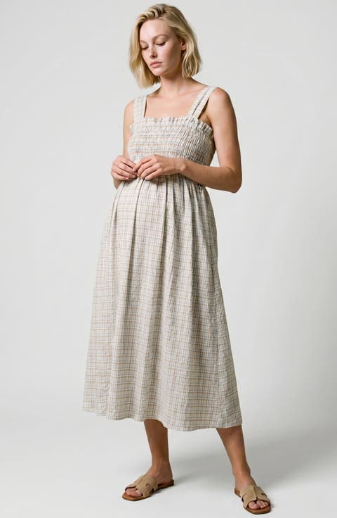 Maternity and Nursing Midi Smock Dress Alice