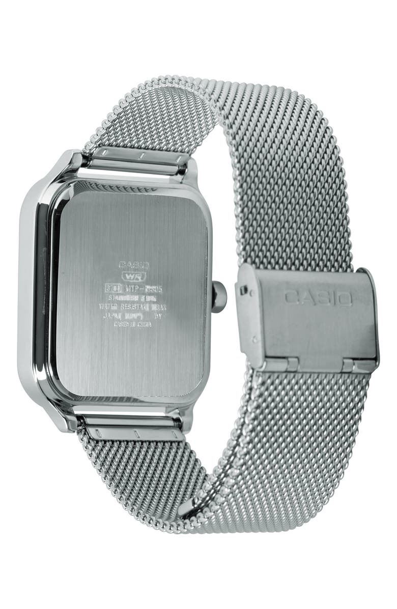 CASIO Moonphase Mesh Strap Watch, 44.5mm x 34mm, Alternate, color,