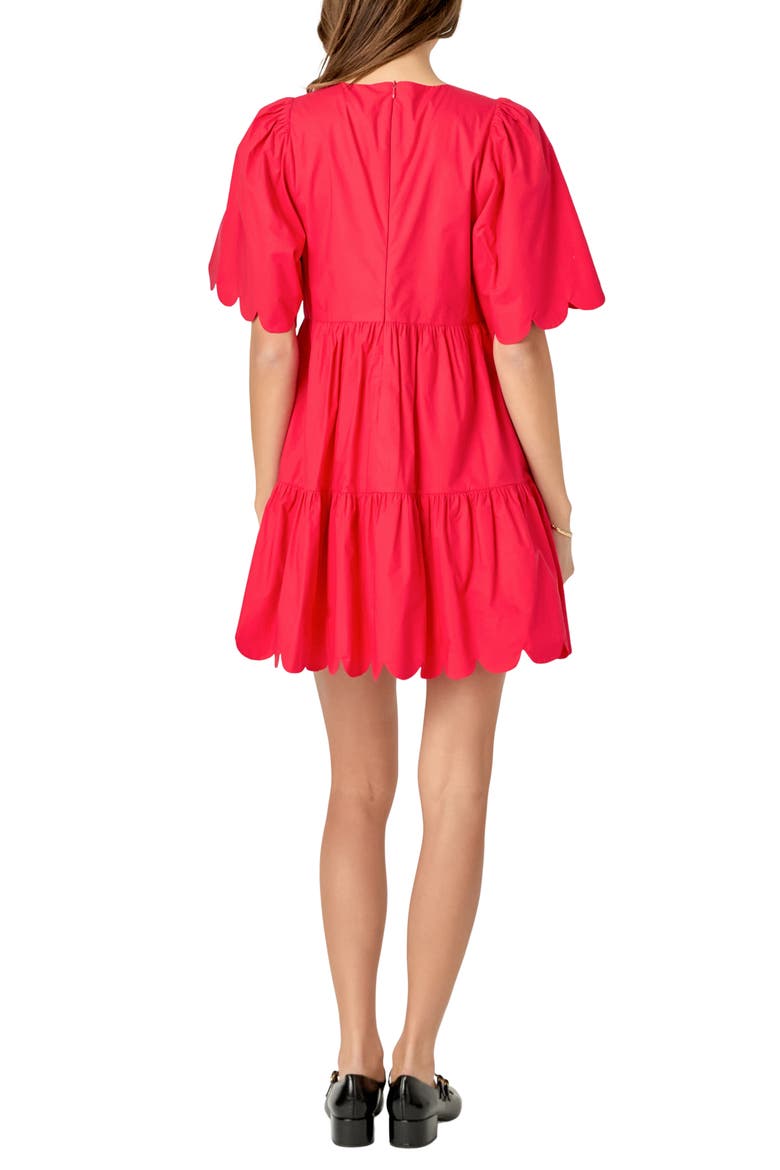 Scallop Minidress, Alternate, color, RED