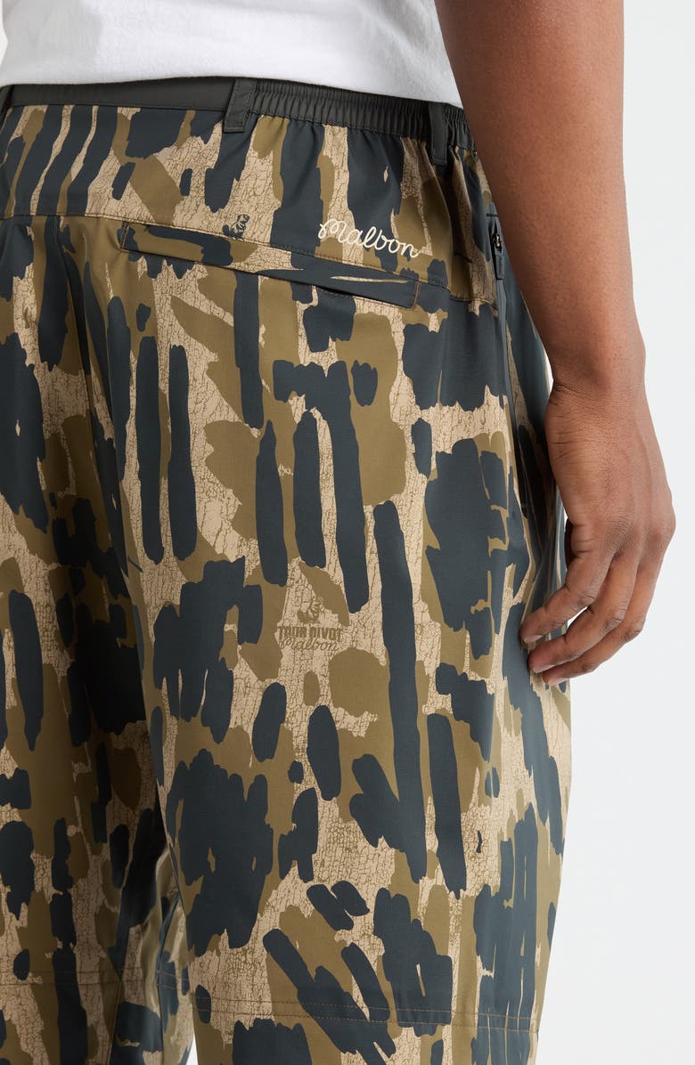 Malbon Golf Tour Divot Waterproof Pants, Alternate, color, Bark Camo