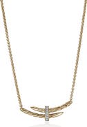 John Hardy Pavé Diamond Spear Station Necklace