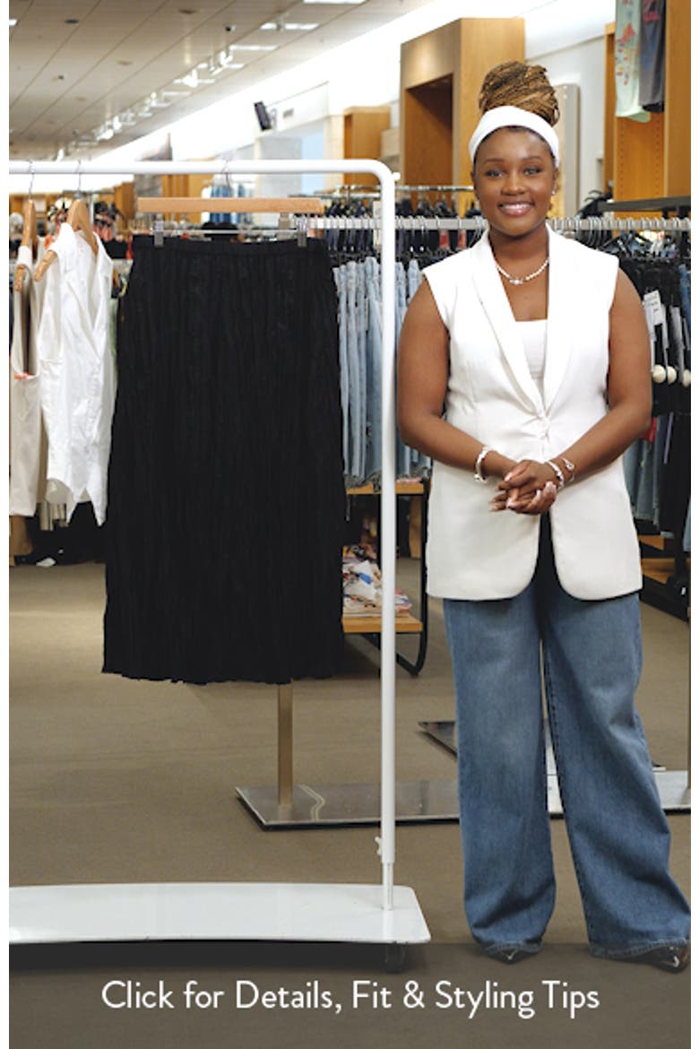 Crinkled Silk Midi Skirt video