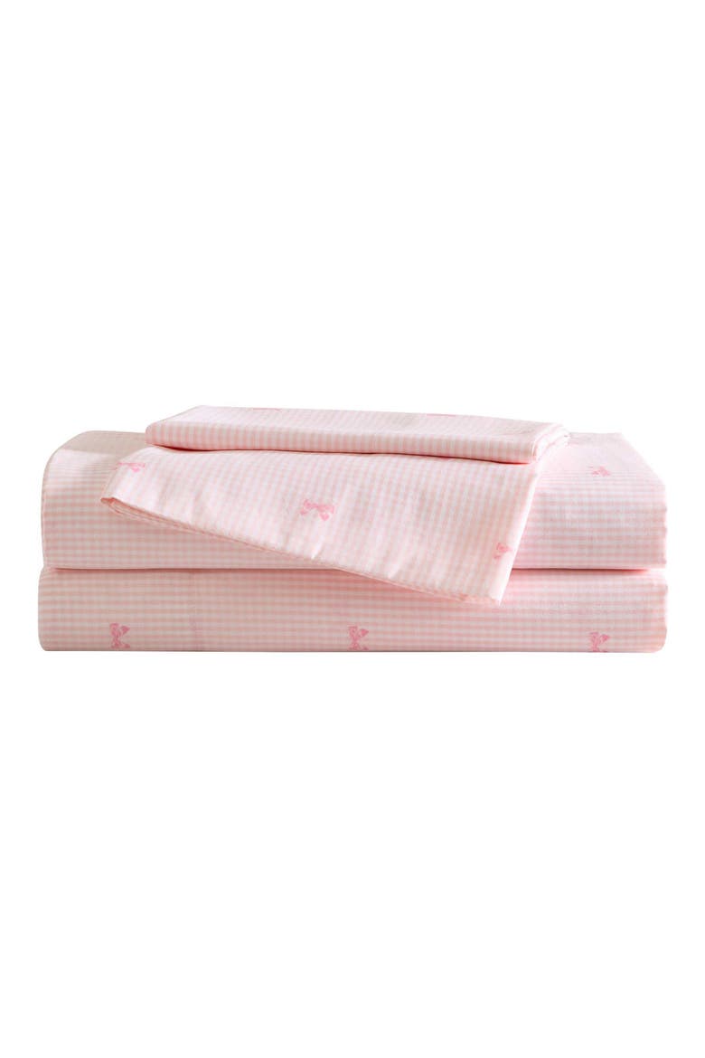Tiny Bows Sheet Set, Main, color, PINK