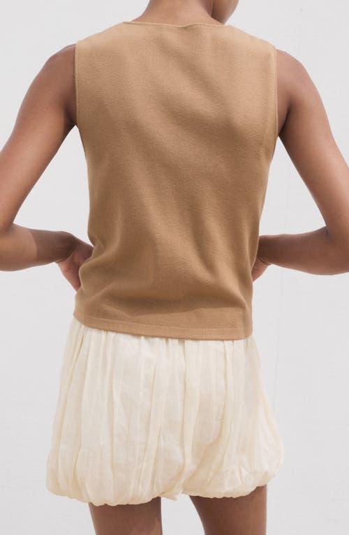 Mango Fine Knit Sweater Vest In Brown