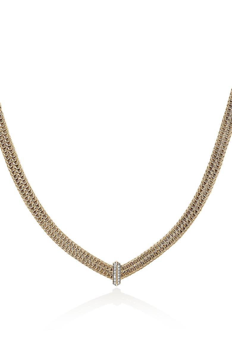 John Hardy Icon Link Pavé Diamond Necklace, Alternate, color, Gold