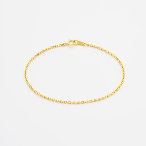 Wide Diamond Cut Cable Chain Bracelet