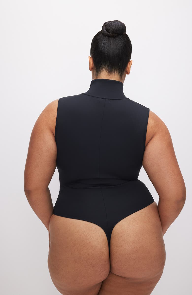 Good American Stand Collar Sleeveless Scuba Bodysuit, Alternate, color, 