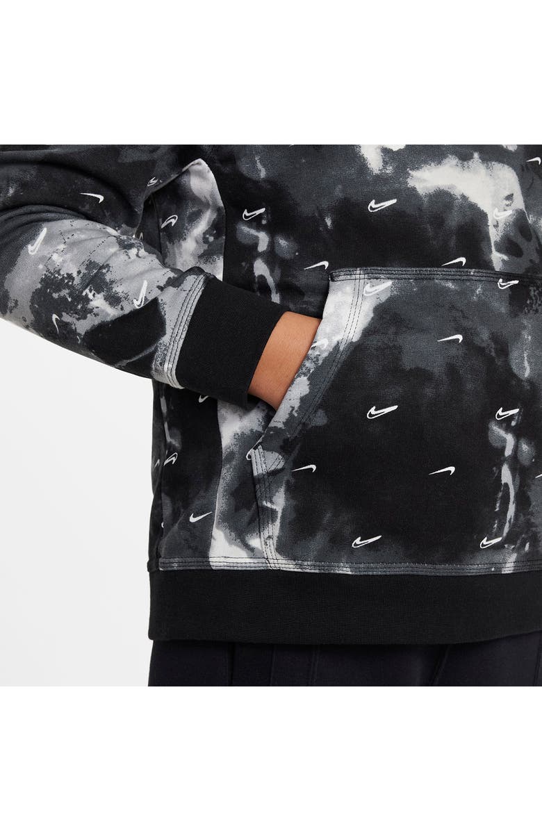 Nike Kids' Splash Dye Swoosh Graphic Hoodie, Alternate, color, 