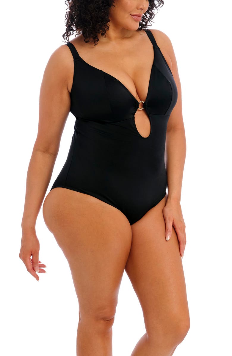 Elomi Plain Sailing One-Piece Swimsuit, Alternate, color, Black