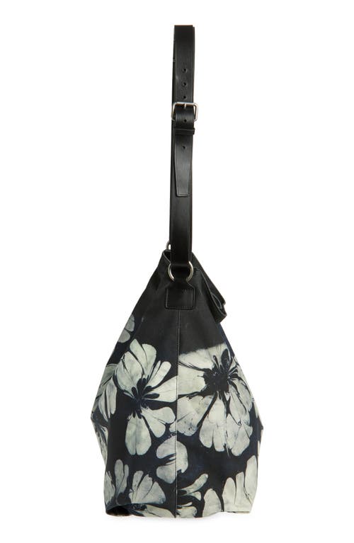 Dries Van Noten Floral Print Cotton Tote In Green