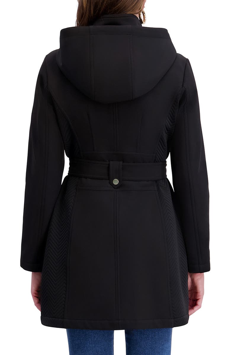 Kensie Hooded Softshell Jacket, Alternate, color, Black