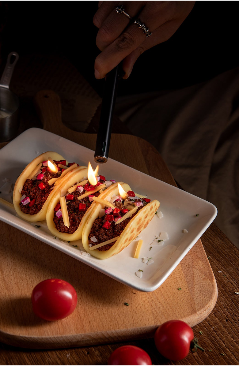 Southlake gifts Taco Candle, Alternate, color, Yellow / Brown