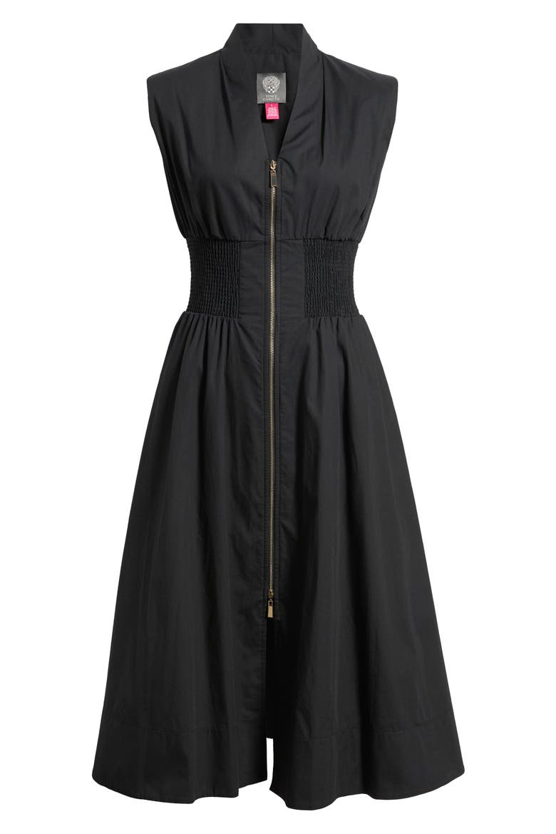Sleeveless Cotton Midi Dress, Alternate, color, BLACK