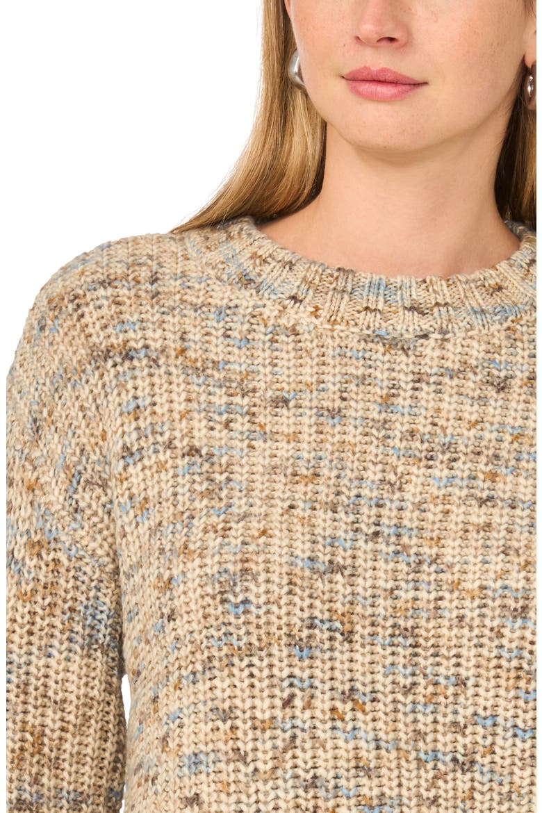 Marled Crewneck Sweater, Alternate, color, IVORY/ BROWN/ BLUE MARLED