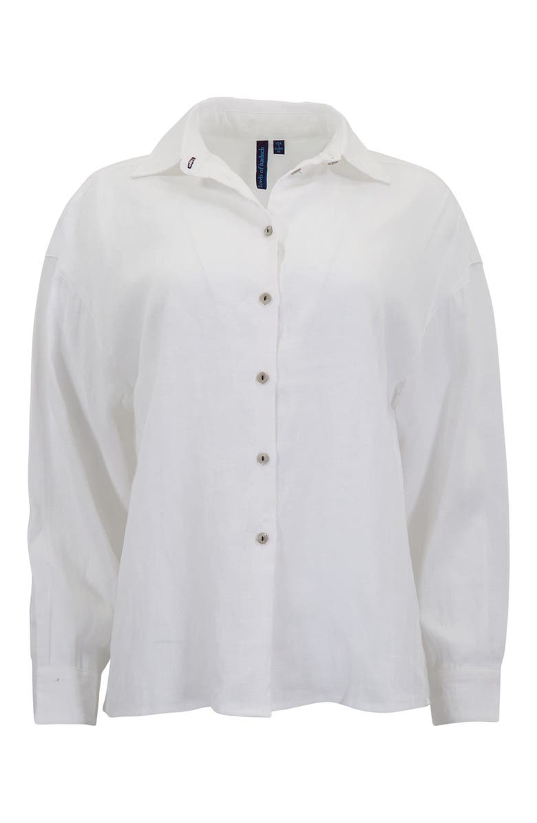Lords of Harlech Womens Long Sleeve Linen Shirt, Alternate, color, White