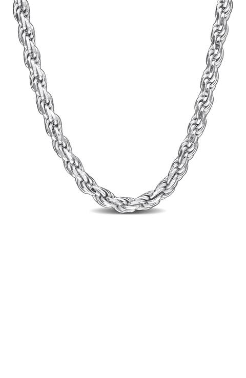 Diamond Cut Rope Chain Necklace, 2.30mm