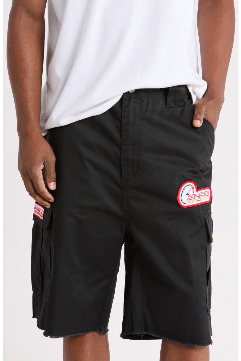 Baggy Cargo Work Shorts, Main, color, BLACK