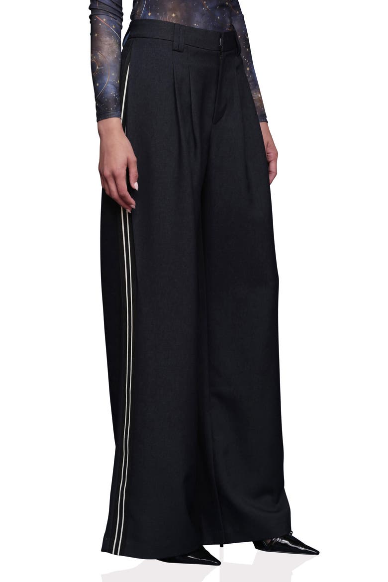 High Waist Wide Leg Pants, Alternate, color, HEATHER NAVY