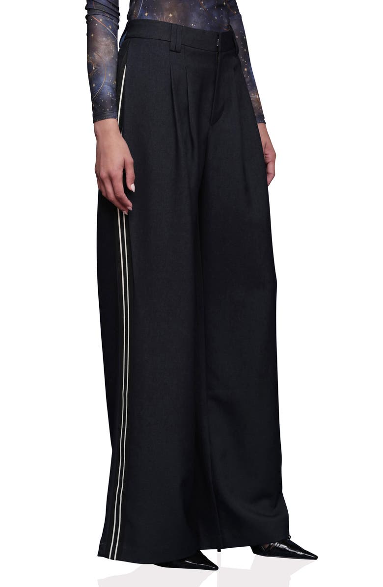 Avec Les Filles High Waist Wide Leg Pants, Alternate, color, Heather Navy