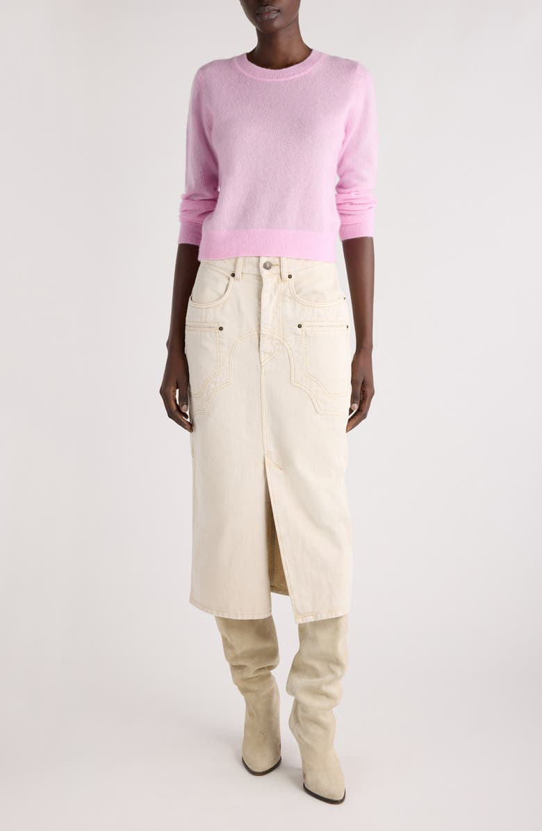 Isabel Marant Leonor Silk, Baby Alpaca & Cashmere Sweater, Alternate, color, Light Pink