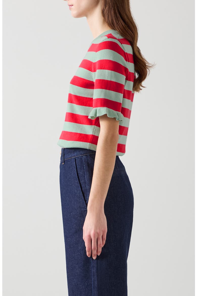 Bells Stripe Sweater, Alternate, color, RED MULTI