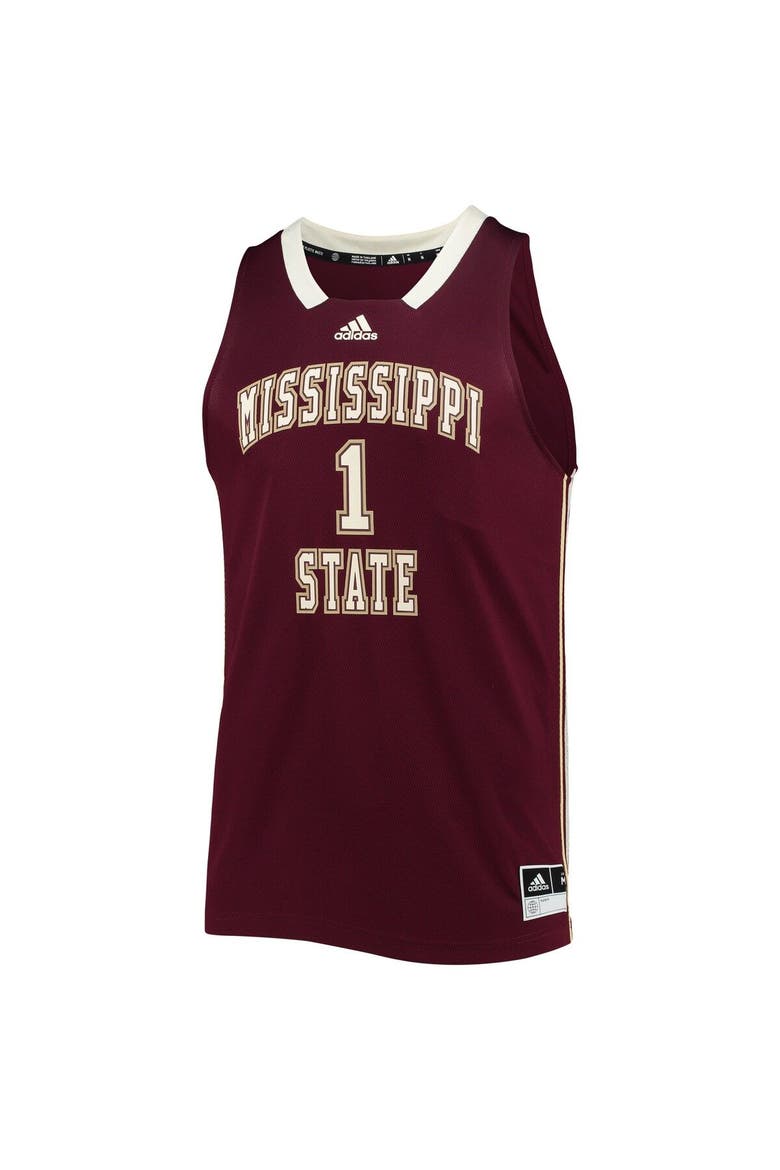 Men's adidas #1 Maroon Mississippi State Bulldogs Reverse Retro Jersey, Alternate, color, Maroon