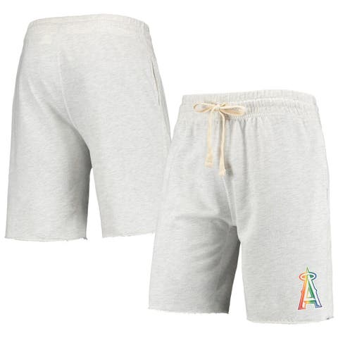 Men's Concepts Sport Oatmeal Los Angeles Angels Mainstream Logo Terry Tri-Blend Shorts