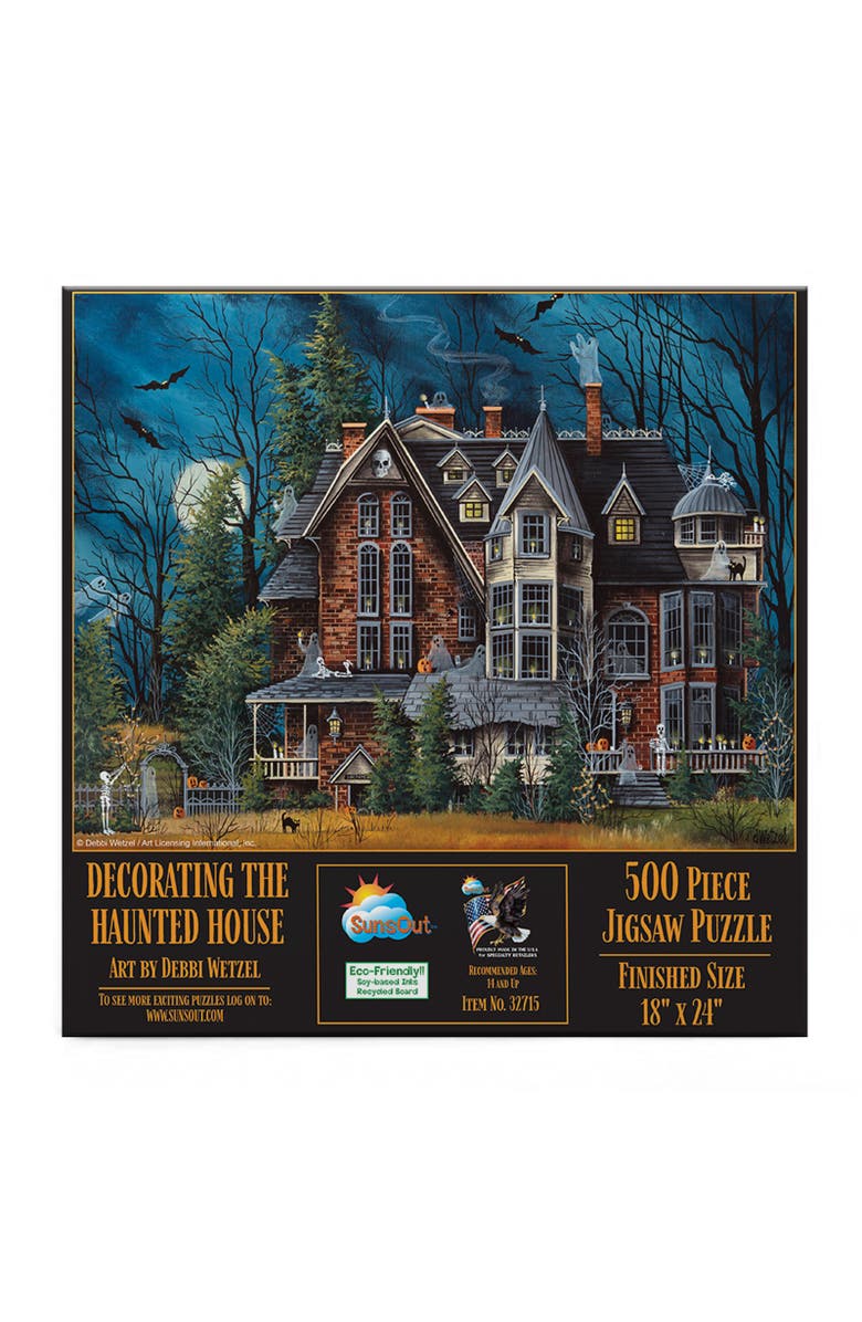 Sunsout Decorating the Haunted House 500 piece Jigsaw Puzzle for Adults, Alternate, color,