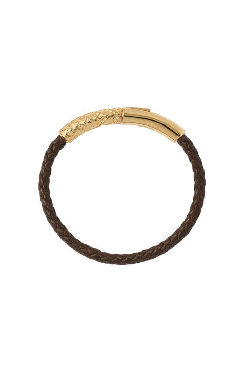 Leather Check Bracelet