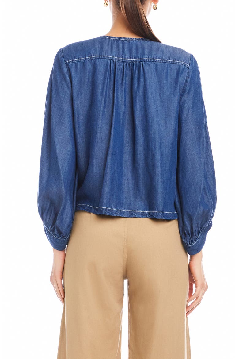 Cassie Lantern Sleeve Top, Alternate, color, CHAMBRAY