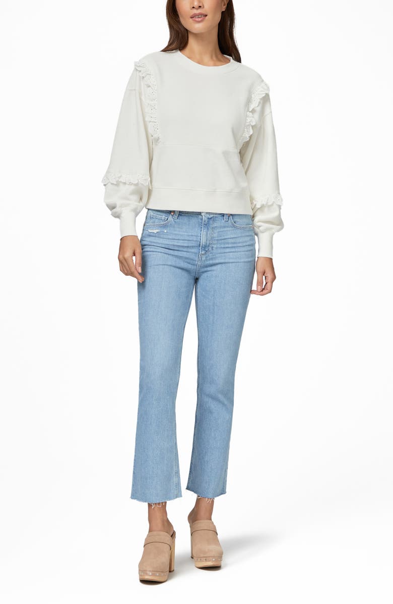 PAIGE Colette Raw Hem High Waist Crop Flare Jeans, Alternate, color,