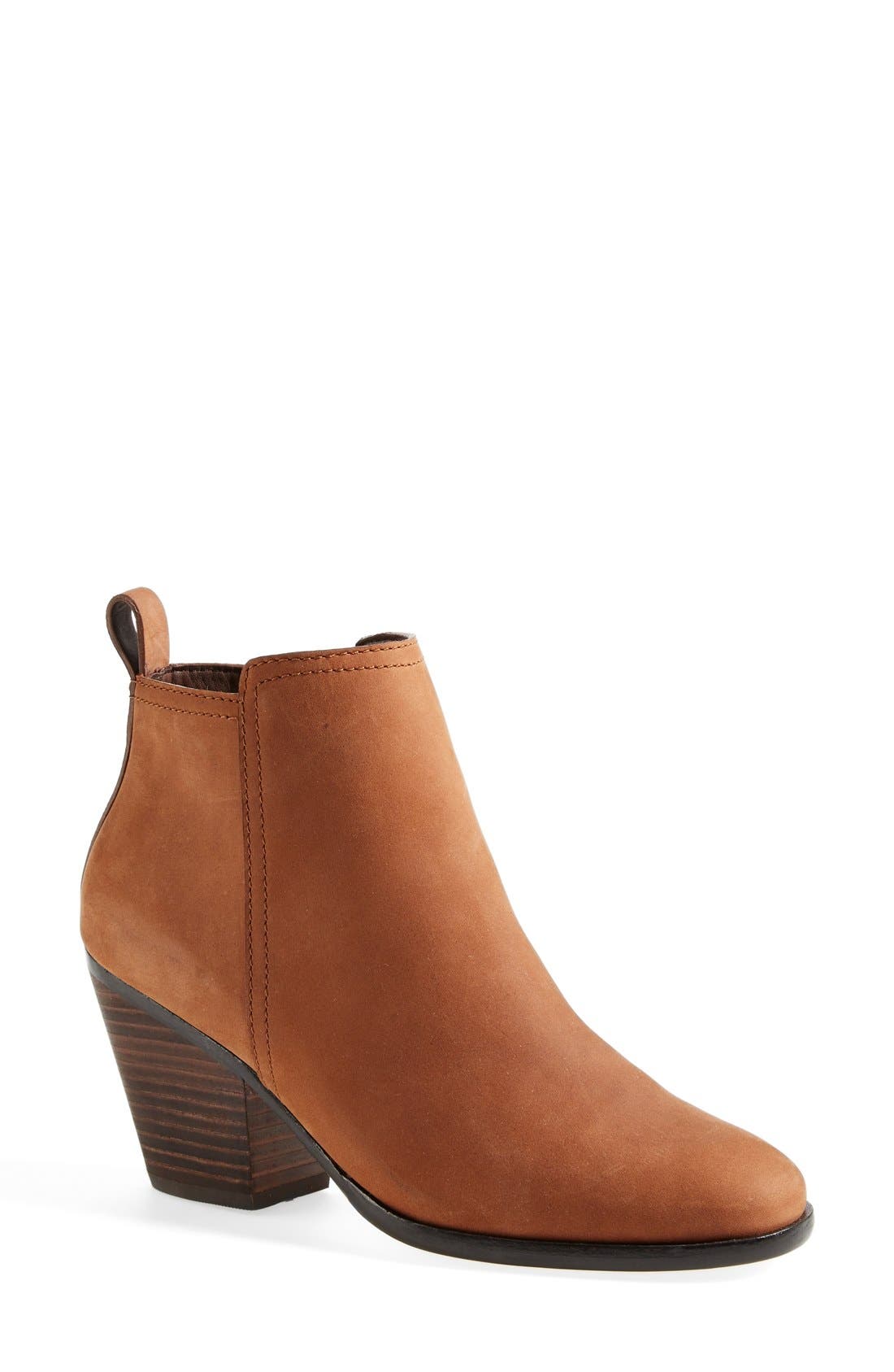 'Chesney' Round Toe Bootie, Main, color, COGNAC LEATHER