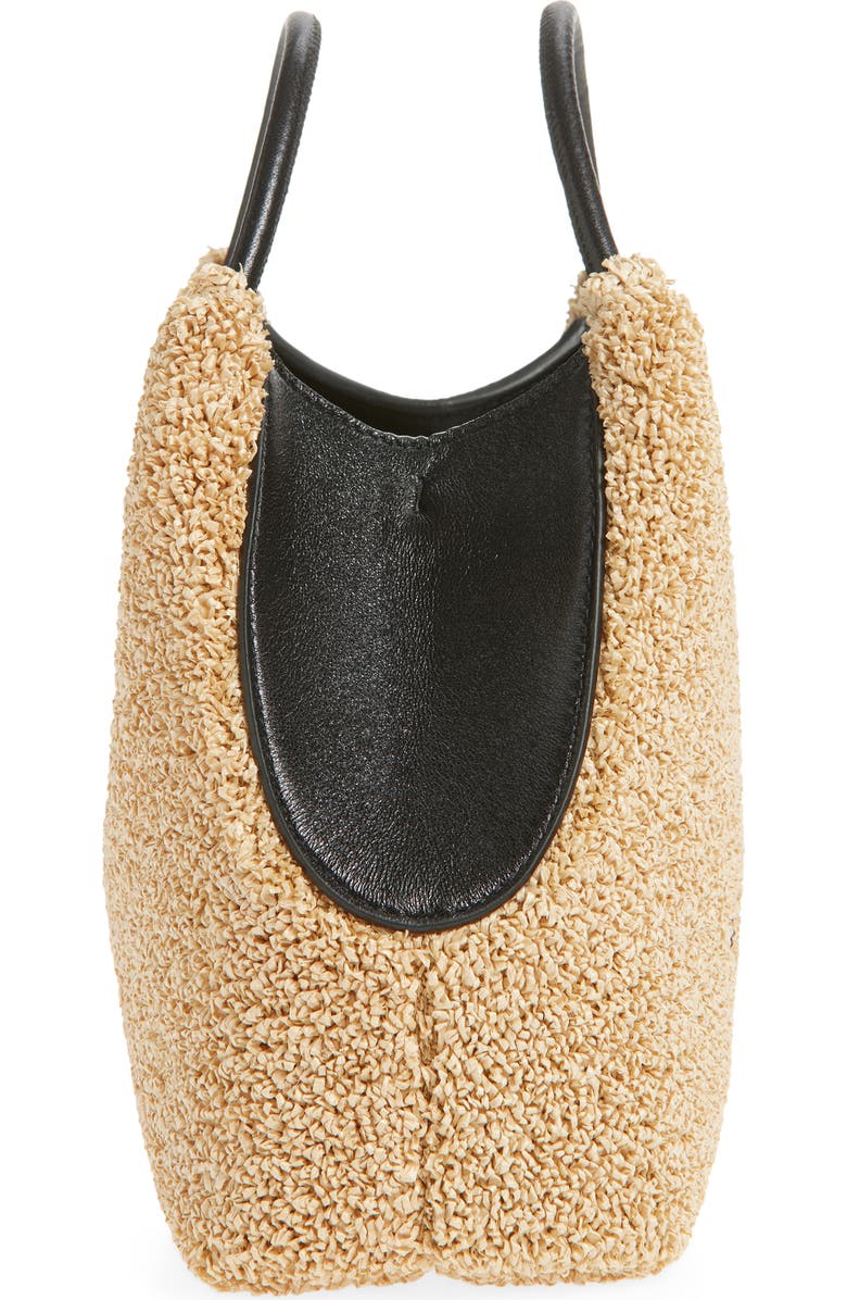 Givenchy Nano Facet Straw & Leather Top Handle Bag, Alternate, color, Natural