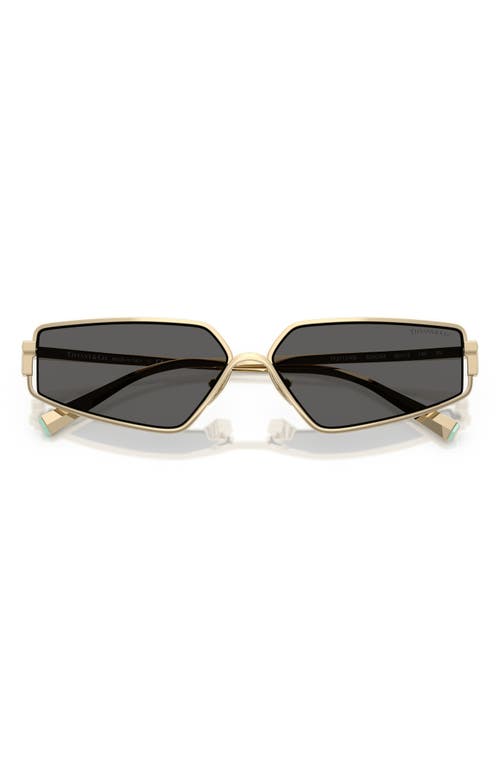 Tiffany & Co . 60mm Irregular Rectangular Sunglasses In Gold