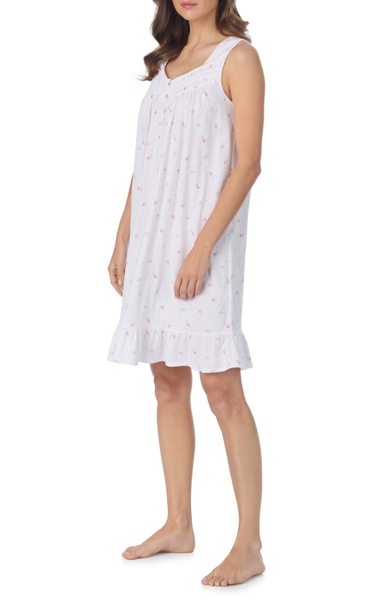 Eileen West Cotton Short Nightgown, Alternate, color, Wht/Dot