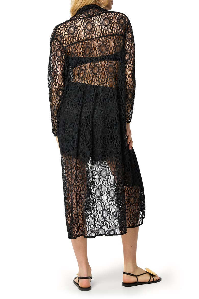 Medallion Lace Duster, Alternate, color, BLACK