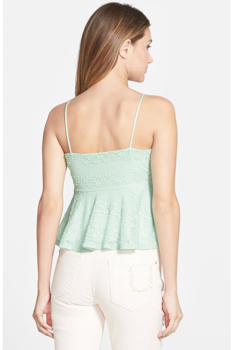 Frenchi® Lace Peplum Camisole, Alternate, color, GREEN MOON