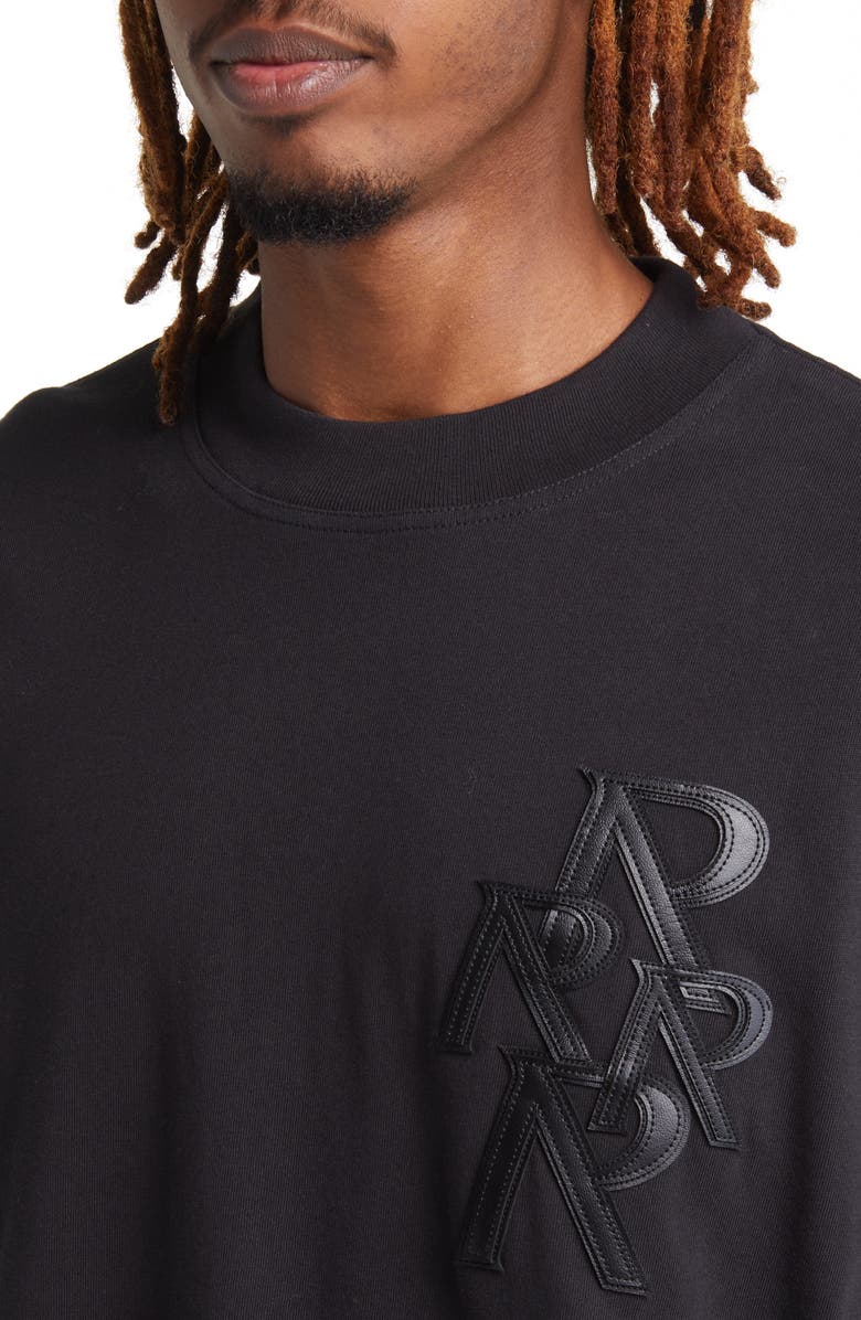 Represent Appliqué Initial T-Shirt, Alternate, color, Off Black