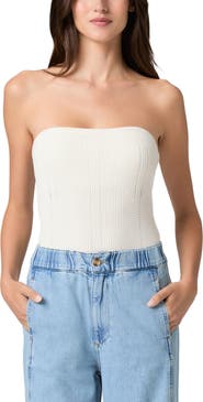 PAIGE Valentine Strapless Rib Top