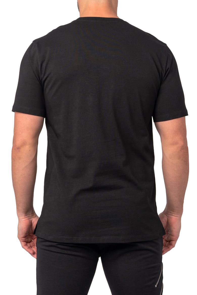 Rainbow Cotton Blend Graphic Tee, Main, color, BLACK