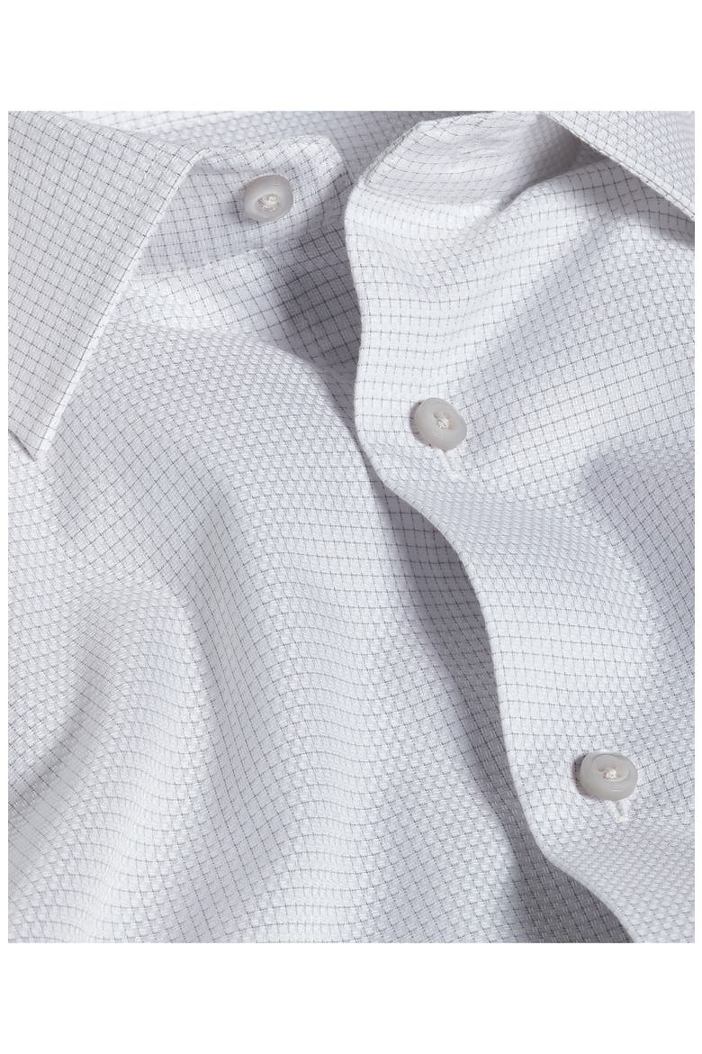 Trim Fit Microcheck Cotton Dobby Dress Shirt, Alternate, color, WHITE/ PEARL