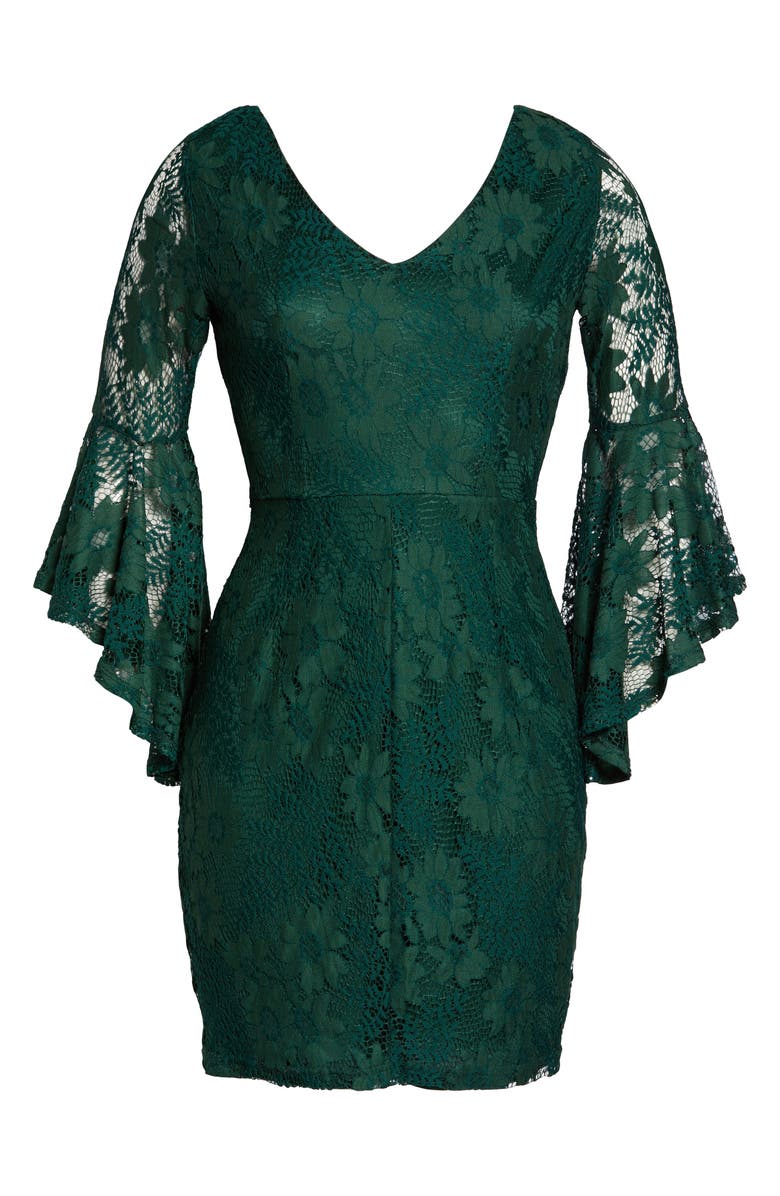 Lulus Allure Embroidered Lace Flounce Sleeve Minidress, Alternate, color, 