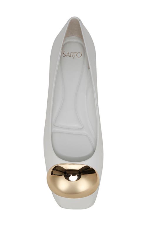 Sarto By Franco Sarto Maya Square Toe Ballet Flat In White