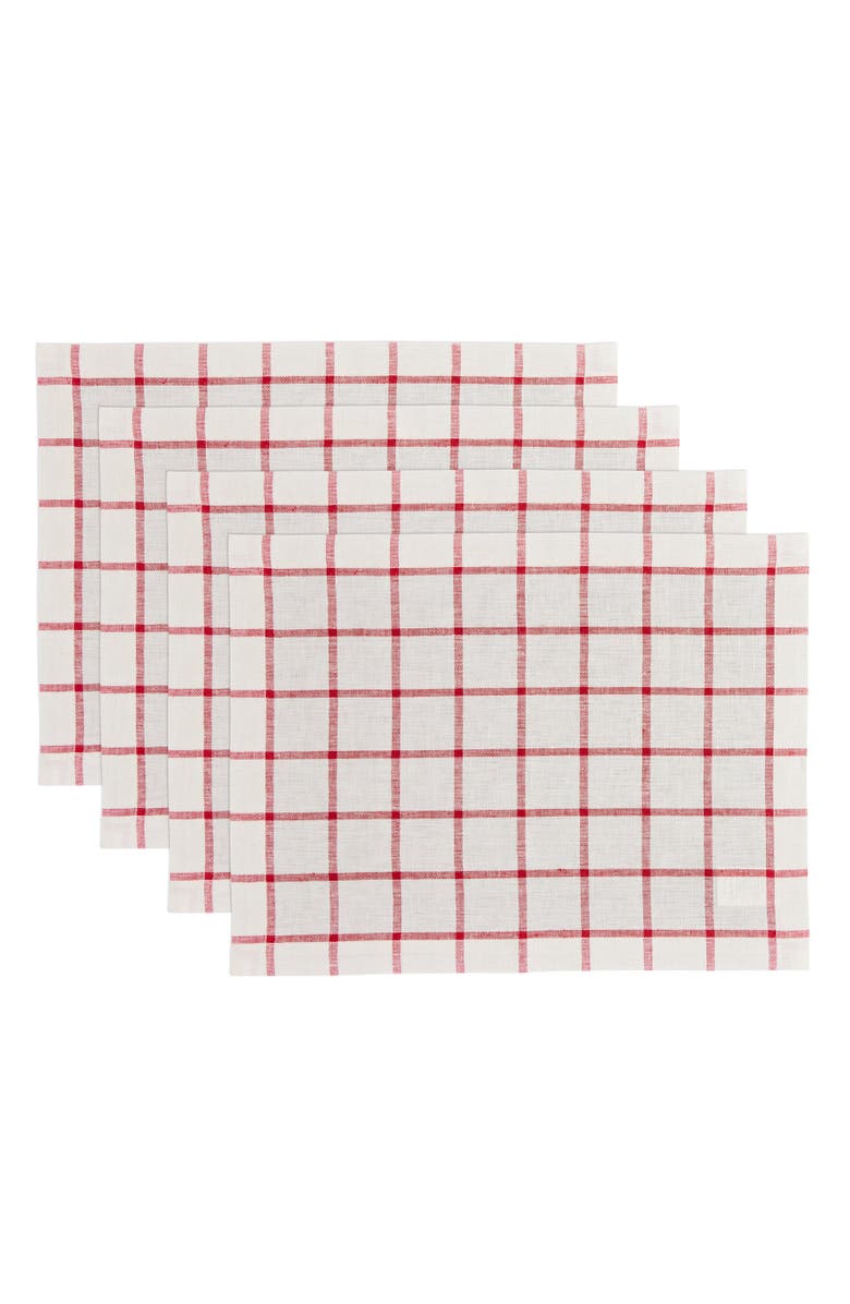 Solino Home Linen Placemats - Windowpane, 14" x 19", Main, color, 