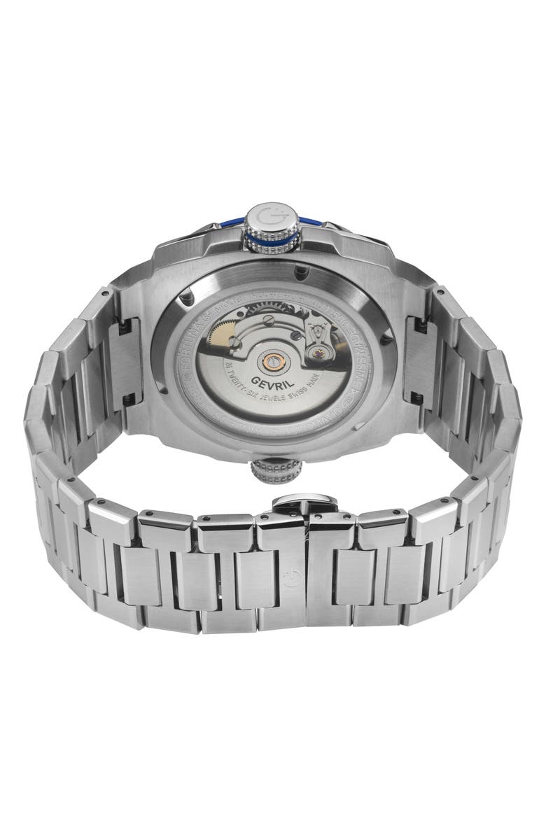 GEVRIL Fortuna Automatic Stainless Steel Bracelet Watch, Alternate, color, 